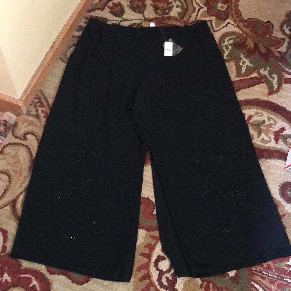 Vtg 90’s AUGUST MAX WOMAN Size 2X Dressy Wide-Leg Elastic Fireworks Beaded NEW